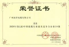 2020年電纜行業20強企業--南牌電纜