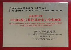 全國電纜行業20強企業--南牌電纜